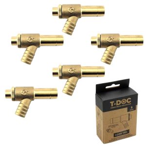 Tesla T-DOC Long Tail (x 5) 15mm Drain-off Valve Push-fit Compatible (TDOCL) - 5 Pack