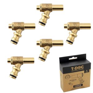 Tesla T-DOC (x 5) Premium 15mm Drain-off Valve with Hozelock connection (TDOCP) - 5 Pack