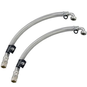 2 x Tesla Heat pump Hose Flexi 1” x 28mm Angled 750mm long Water or Glycol Compatible (HPFA128750) (Twin Pack)