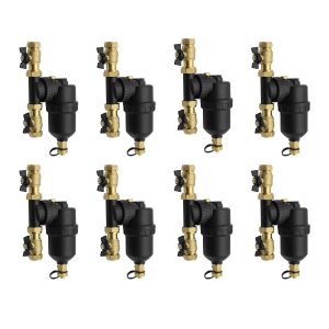 8 x Magnetic Filter for Central Heating Systems 22mm with Isolation Valves (Eight Pack)