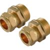 Tesla 10mm Compression x 1/4" BSPT Male Straight Coupler Brass - CCMI1014