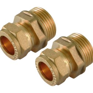 Tesla 10mm Compression x 1/4" BSPT Male Straight Coupler Brass - CCMI1014