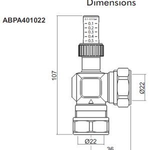 Intatec - 22mm Automatic Differential Bypass Valve ABPA401022