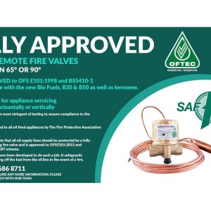 Tesla SAFFIRE Remote Fire Valve 1/4" 90 degree 3m KFV9030